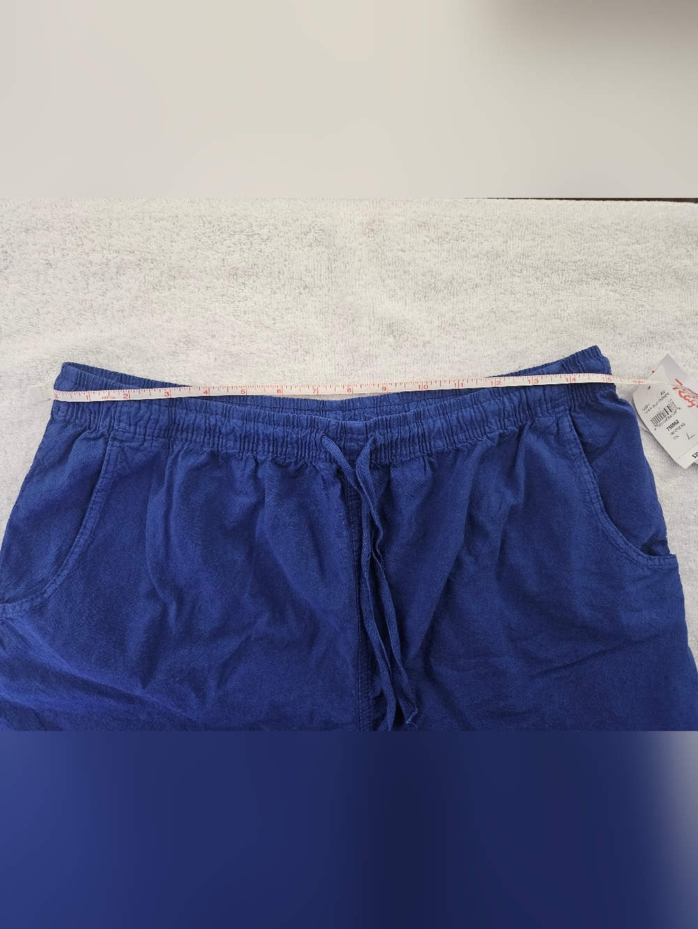 Ragtop Classic Comfort Women's Blue Drawstring Shorts With Pockets Size L - Picture 3 of 9